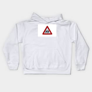 Triangular warning 'children crossing' school road traffic sign Kids Hoodie